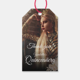 Elegante etiqueta de regalo de Quinceañera con fot