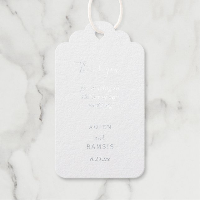 Elegante etiqueta de regalo de Relieve metalizado  (Anverso)