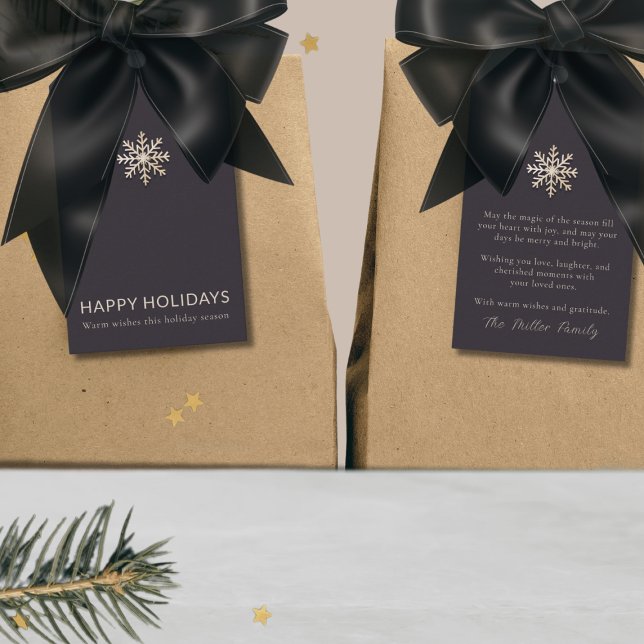 Elegante etiqueta de regalo de vacaciones con copo (Subido por el creador)