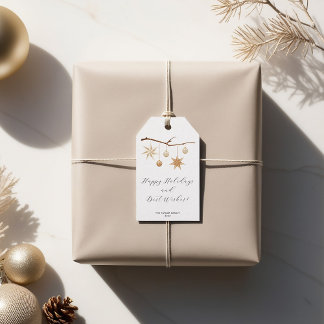 Elegante etiqueta de regalo de vacaciones con estr