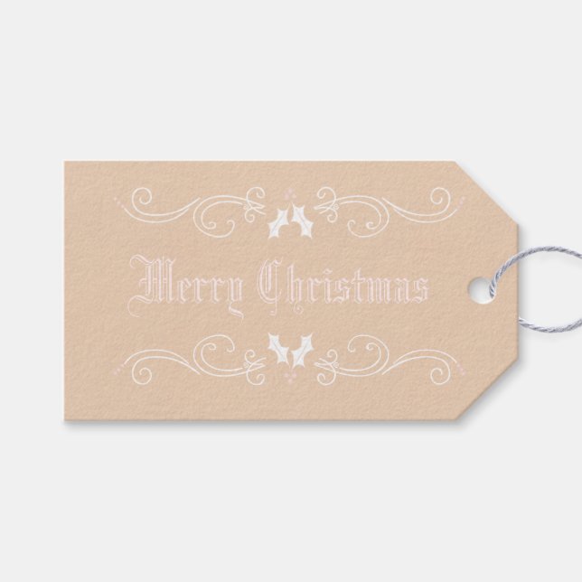 Elegante etiqueta de regalo para Navidades de Kraf (Frente (Horizontal))