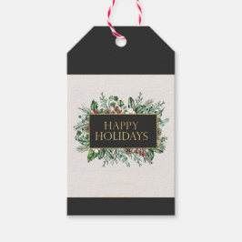 Elegante etiqueta de regalo para Navidades de verd