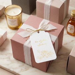 Elegante Etiqueta De Regalo Personalizada De Hoja 