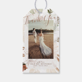 Elegante etiqueta de regalo rústica boho Pampas