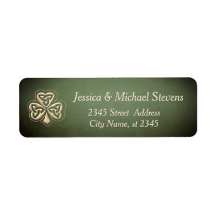 Elegante etiqueta de shamrock irlandés de moda