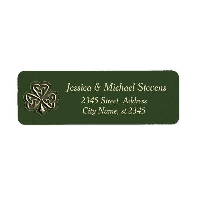 Elegante etiqueta de shamrock irlandés de moda (Frente)