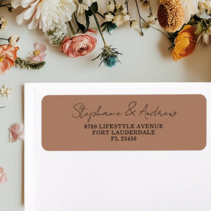 Elegante etiqueta de terracota y Boda negro