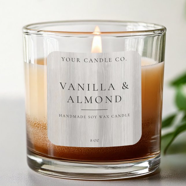 Elegante etiqueta de velas de madera rústica Minim (Subido por el creador)