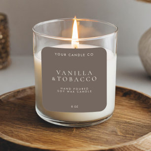 Elegante etiqueta de velas marrones Minimalistas