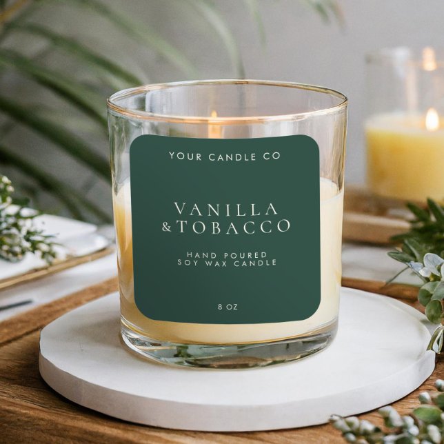 Elegante etiqueta de velas verde esmeralda Minimal (Subido por el creador)