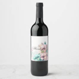 Elegante etiqueta de vino floral