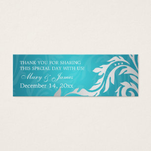 Elegante Etiqueta Favor de Boda Swirly Flourish Aq