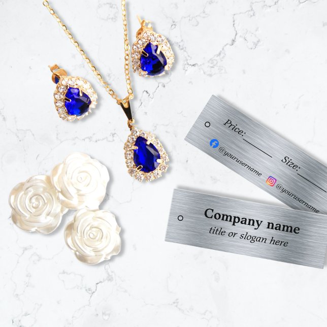 Elegante etiqueta metálica de precio plateado (Subido por el creador)