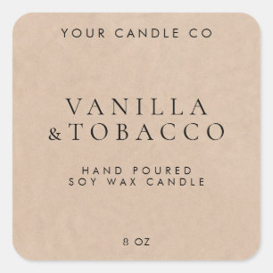 Elegante etiqueta Minimalista de velas de Kraft