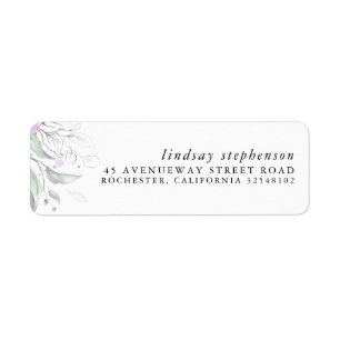 Elegante etiqueta moderna de vegetación plateada