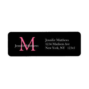 Elegante Etiquetas simples de direcciones Pink Ini