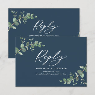 Elegante eucalipto azul Boda verde RSVP