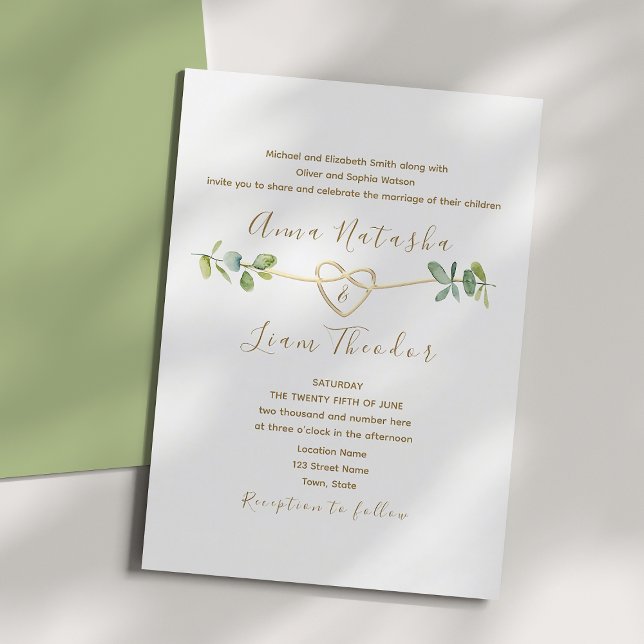 Elegante Eucalipto Invitación a la vegetación neut (Subido por el creador)