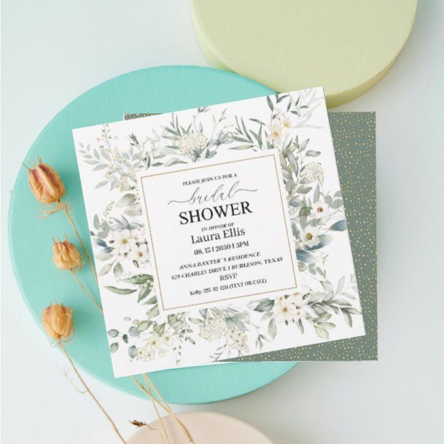 Elegante eucalipto rústico deja la invitación (Subido por el creador)