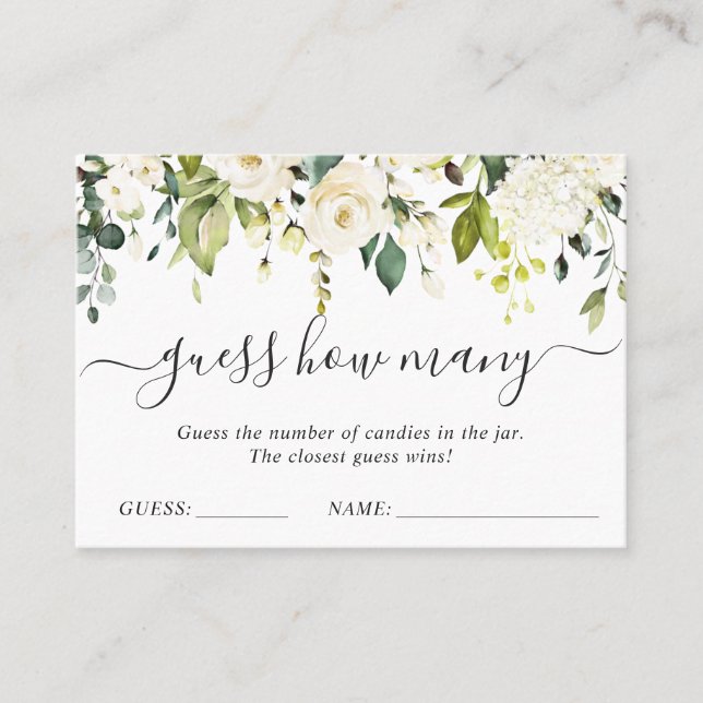 Elegante Eucalyptus Adivina Cuántas Tarjetas De Ju (Anverso)