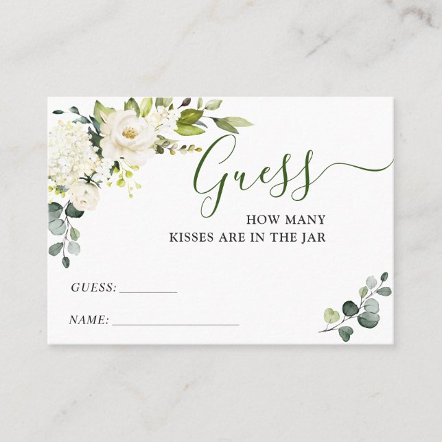 Elegante Eucalyptus Adivina Cuántas Tarjetas De Ju (Anverso)