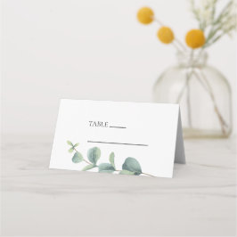 Elegante Eucalyptus Boda plegado tarjeta de plaza