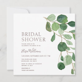 Elegante Eucalyptus Bridal Shower Invitación
