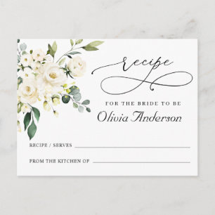 Elegante Eucalyptus Bridal Shower Tarjeta de Recet