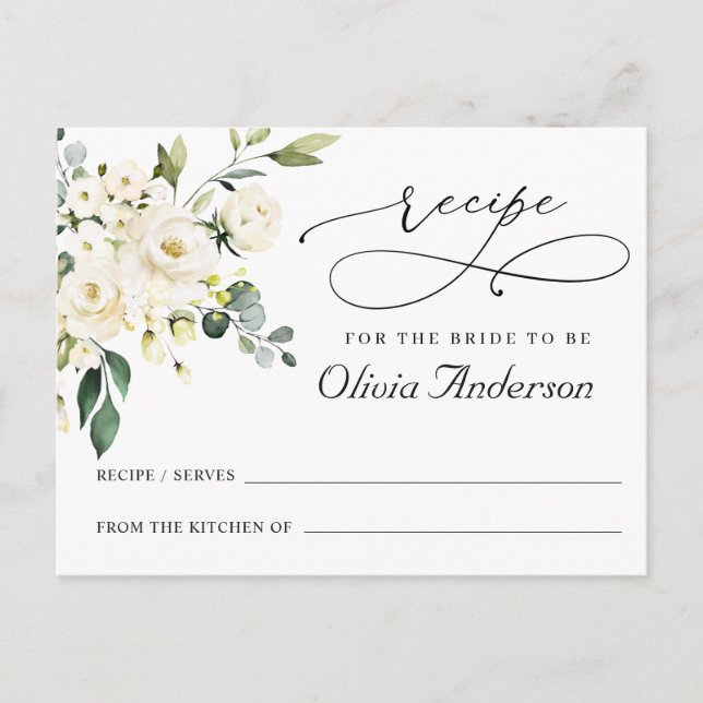 Elegante Eucalyptus Bridal Shower Tarjeta de Recet (Anverso)