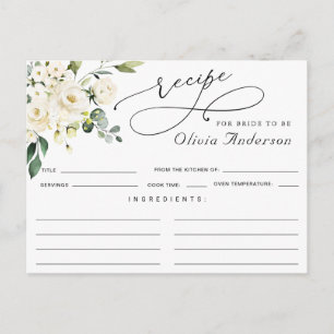 Elegante Eucalyptus Bridal Shower Tarjeta de Recet
