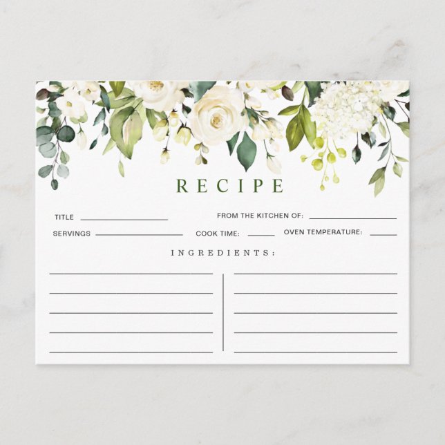 Elegante Eucalyptus Bridal Shower Tarjeta de Recet (Anverso)