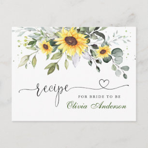 Elegante Eucalyptus Bridal Shower Tarjeta de Recet