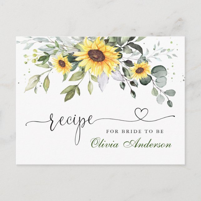 Elegante Eucalyptus Bridal Shower Tarjeta de Recet (Anverso)