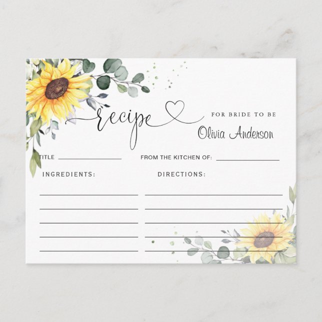 Elegante Eucalyptus Bridal Shower Tarjeta de Recet (Anverso)