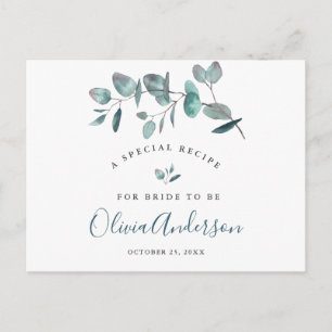 Elegante Eucalyptus Bridal Shower Tarjeta de Recet