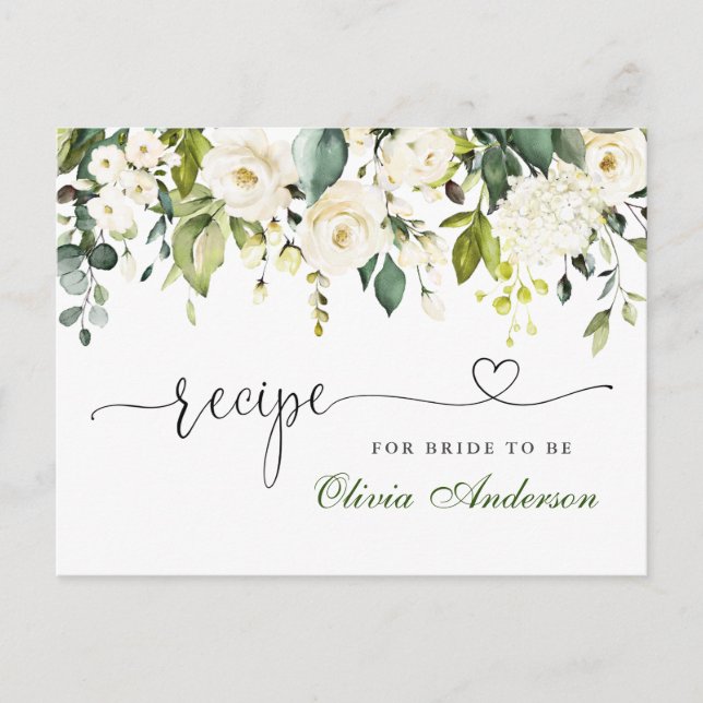 Elegante Eucalyptus Bridal Shower Tarjeta de Recet (Anverso)