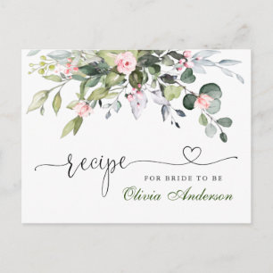 Elegante Eucalyptus Bridal Shower Tarjeta de Recet