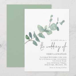 Elegante Eucalyptus Dejar Guión Invitación a la Bo