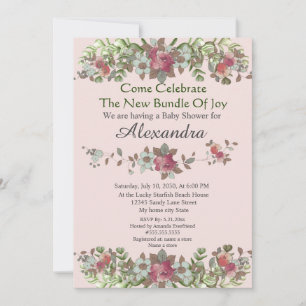 Elegante Eucalyptus Floral Rubor Rosa