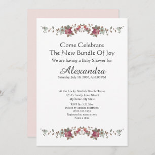 Elegante Eucalyptus Floral Rubor Rosa