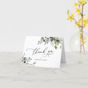 Elegante Eucalyptus Greenery Boda Gracias Tarjeta