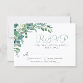 Elegante Eucalyptus Greenery deja matrimonio RSVP