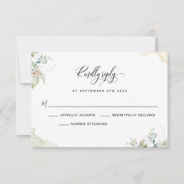 Elegante Eucalyptus Greenery Deja Tarjeta RSVP