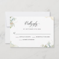 Elegante Eucalyptus Greenery Deja Tarjeta RSVP