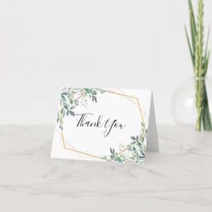 Elegante Eucalyptus Greenery Gold Tarjeta de agrad