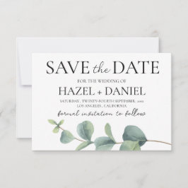 Elegante Eucalyptus Guardar la tarjeta Boda de fec