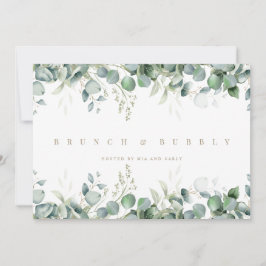 Elegante Eucalyptus Invitación a Ducha Bridal Blan