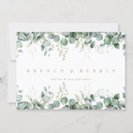 Elegante Eucalyptus Invitación a Ducha Bridal Blan