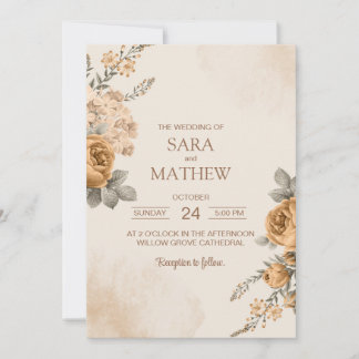 Elegante Eucalyptus Invitación a la Boda Simple