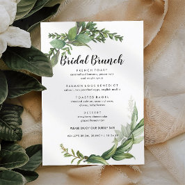 Elegante Eucalyptus Menú simple de brunch nupcial